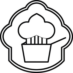 Chef Hat Cupcake Bakery Icon Design