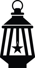Classic American Lantern Silhouette Bold Simple Design for Independence Day