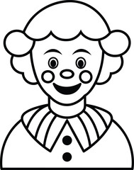 Happy Clown Icon Cartoon Illustration