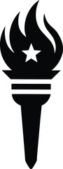 Bold Minimalist Torch Silhouette Classic Flame Design for Independence Day