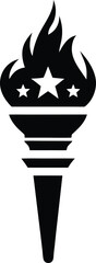 Bold Minimalist Torch Silhouette Classic Flame Design for Independence Day