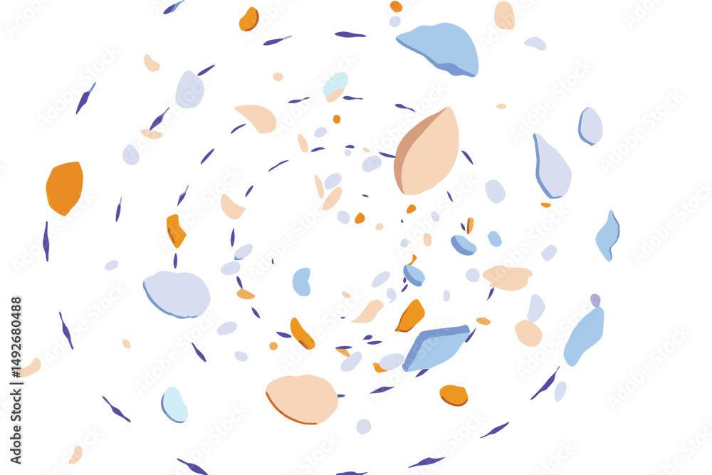 Aufkleber abstract terrazzo pattern design with colorful geometric shapes on white background