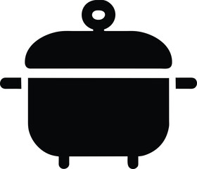 Cooking Pot Icon Black Silhouette Design