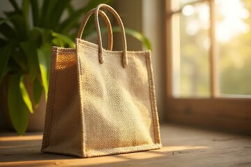Jute-bag-eco-friendly-shopping-tote-natural-texture-sustainable-gift-packaging