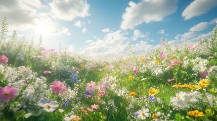 Obraz premium Colorful meadow, sunny day