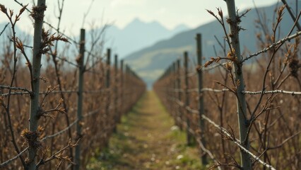 Outdoor withered vine plant landscape map