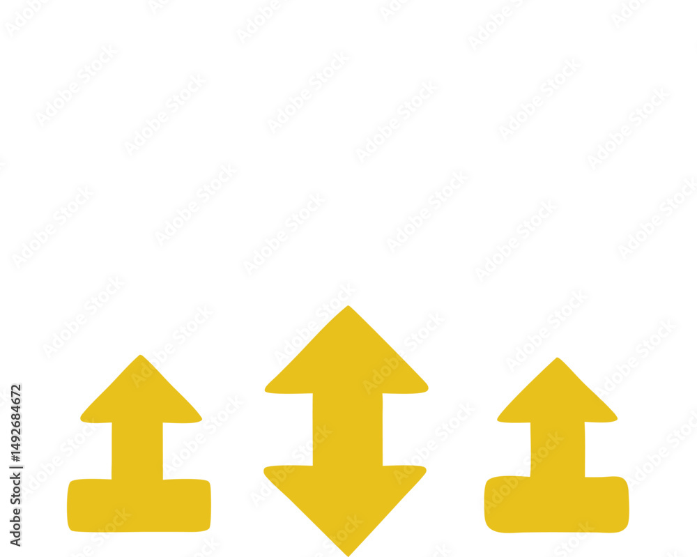 Poster cloud computing illustration with yellow arrows showing upload and download icon for data transfer