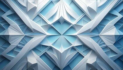 beautiful futuristic geometric background for your presentation textured intricate 3d wall in light blue and white tones ai generated