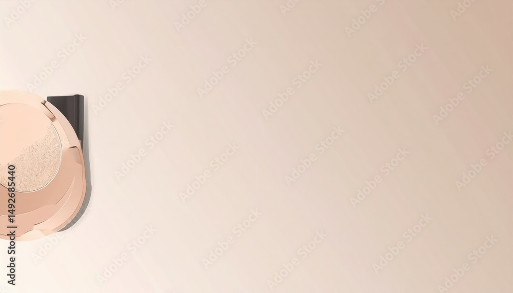 Poster artistic design showcase in minimalist studio contemporary style soft color palette close-up perspec