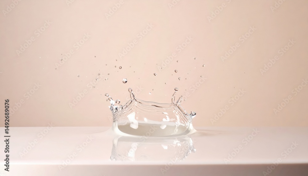 Aufkleber water splash action studio high-quality image minimalist background close-up view liquid dynamics