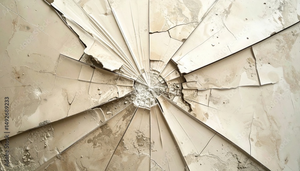 Aufkleber destruction event wall cracking indoor location image capture abstract texture close-up viewpoint