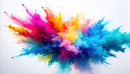 Fototapeta premium Vibrant color explosion art digital medium abstract background creative environment artistic perspective