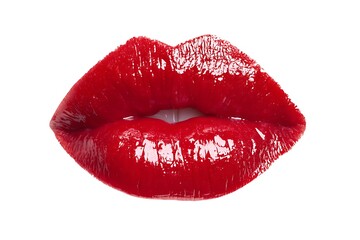 red lips isolated on white