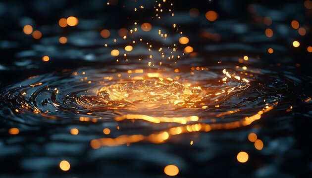 Water splash, golden light