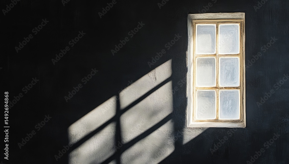 Poster a serene interior space showcasing soft shadows cast by a window. creating a tranquil atmosphere. id