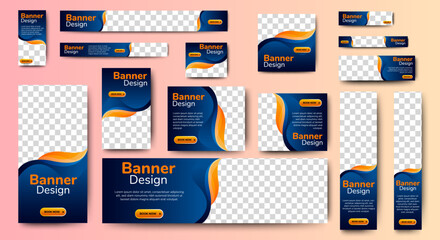 Modern Blue banners template . cover header background for website design, Social Media Cover ads banner, flyer, invitation card