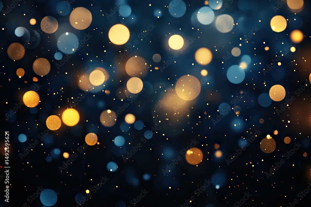 Aufkleber a mesmerizing abstract background featuring a blend of golden and blue bokeh lights. creating a drea