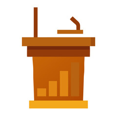 Wooden Podium on Stage – Presentation, Speech, or Conference Illustration

