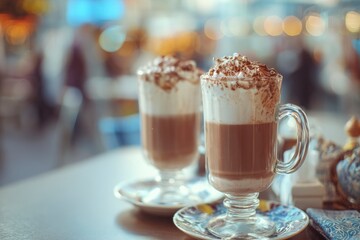 Creamy Cocoa Drinks: Whipped Delight in a Cozy Cafe