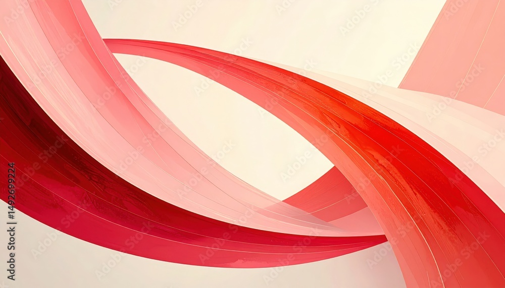 Poster dynamic red and pink abstract swirls digital art modern design minimalist environment artistic viewp