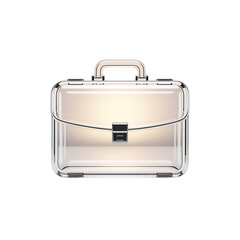 A modern transparent briefcase gleaming with ambition ready for success in on transparent background