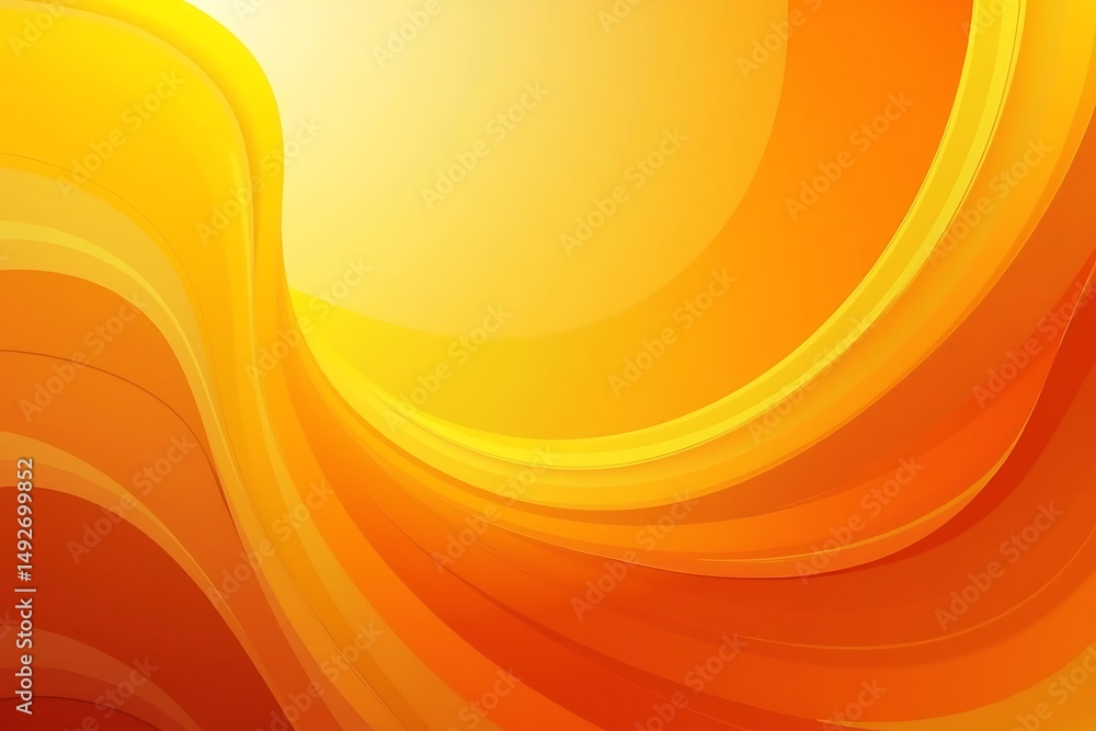 Poster abstract orange and yellow gradient background with flowing swirls for creative design projects
