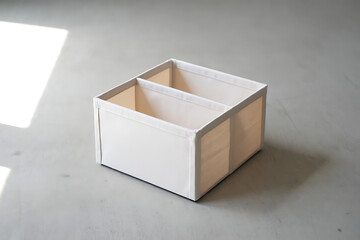 Beige Fabric Organizer Box Storage Bin