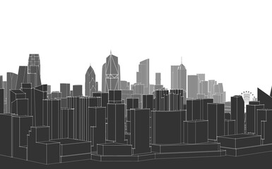 Fototapeta premium modern city panorama 3d illustration