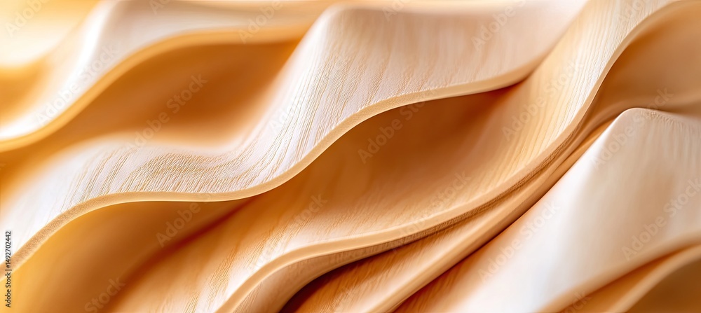 Aufkleber close-up view of smooth. flowing wooden waves showcasing natural patterns and textures. set against 