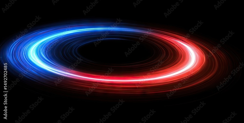 Aufkleber abstract swirling light patterns in vibrant red and blue hues against a black background. creating a