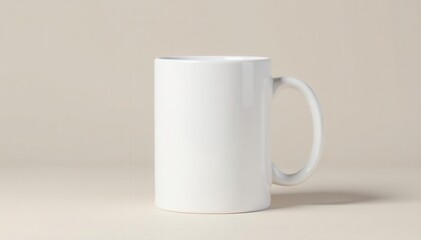 Obraz premium Clean white ceramic mug mockup, isolated Ideal for branding , copy space, presentation