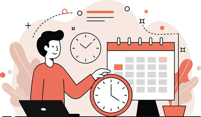 Time & Attendance Vector Illustration