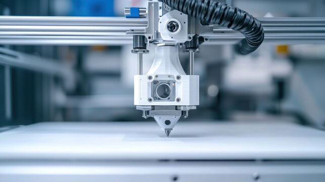 Industrial 3D printing isolated on white background