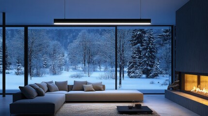 Modern winter living room
