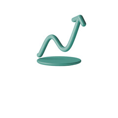 A hopeful upward trend with a modern teal arrow symbolizing growth and on transparent background
