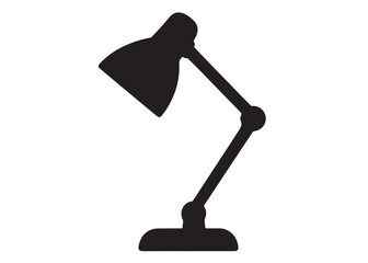 Desk Lamp logo silhouette vector, architect lamp logo icon silhouette, desk lamp silhouette vector illustration, adjustable desk lamp logo icon silhouette vector style isolated on white background