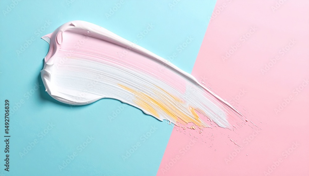 Poster creative paint application studio art content minimalist environment close-up view color blending te