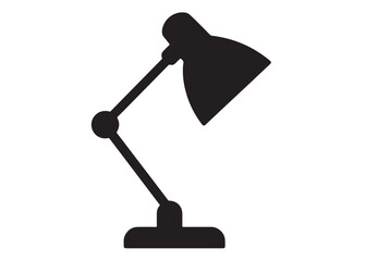 Desk Lamp logo silhouette vector, architect lamp logo icon silhouette, desk lamp silhouette vector illustration, adjustable desk lamp logo icon silhouette vector style isolated on white background