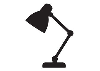 Desk Lamp logo silhouette vector, architect lamp logo icon silhouette, desk lamp silhouette vector illustration, adjustable desk lamp logo icon silhouette vector style isolated on white background