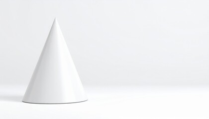 Fototapeta premium Creating minimalist white cone shapes studio 3d render clean background artistic perspective design concept
