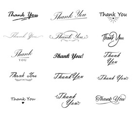 Thank you beautiful quote vector illustration on white background. Thank you lettering text . Calligraphy template.