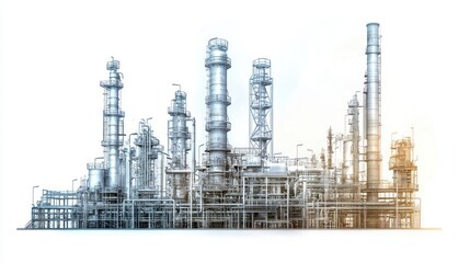 Obraz premium Industrial chemistry isolated on white background