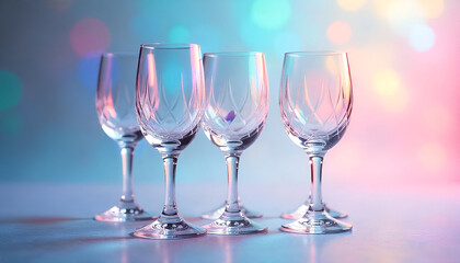 Czech Republic crystal glassware glass and goblet seamless pattern