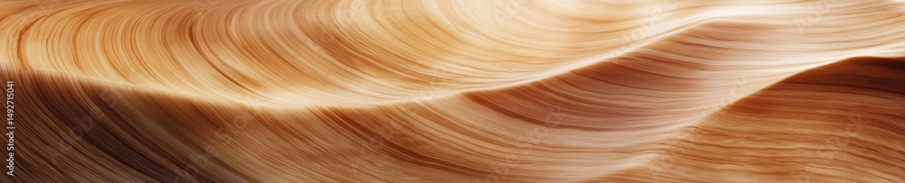 Poster close-up view of smooth. swirling wooden texture showcasing natural grain patterns and warm tones. i