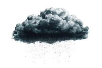 Ominous dark cloud releasing steady rain