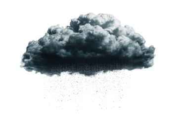 Ominous dark cloud releasing steady rain