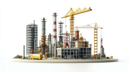 Industrial development isolated on white background