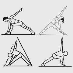 Woman in Classic Yoga Pose Vector Illustration

