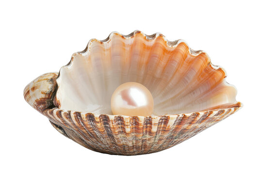 Open clam shell showcasing a beautiful pearl inside