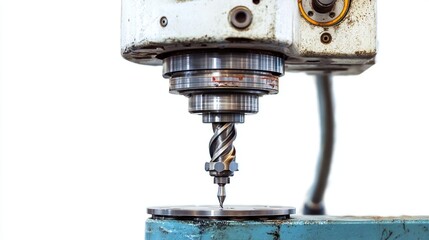 Industrial drilling machine isolated on white background